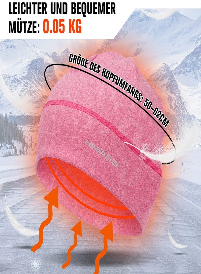 HASAGEI Skull Caps Beanies for Men & Women - Elastic Thermal Ski Running Hat, Windproof Cycling Cap Helmet Liner Soft Unisex Cold Weather Beanie Hat for Fall, Spring & Winter Pink - Image 4